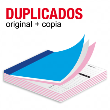 Talonarios copiativos duplicados 15x8.5 cm