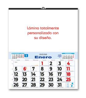 Calendario de Pared  Mensual 33,5 cm.