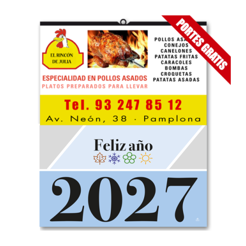 Calendario de Pared Mensual 43.5 cm
