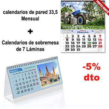 Calendarios de pared 33,5 y sobremesa de láminas