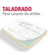 Taladrado de hojas para carpetas de anillas